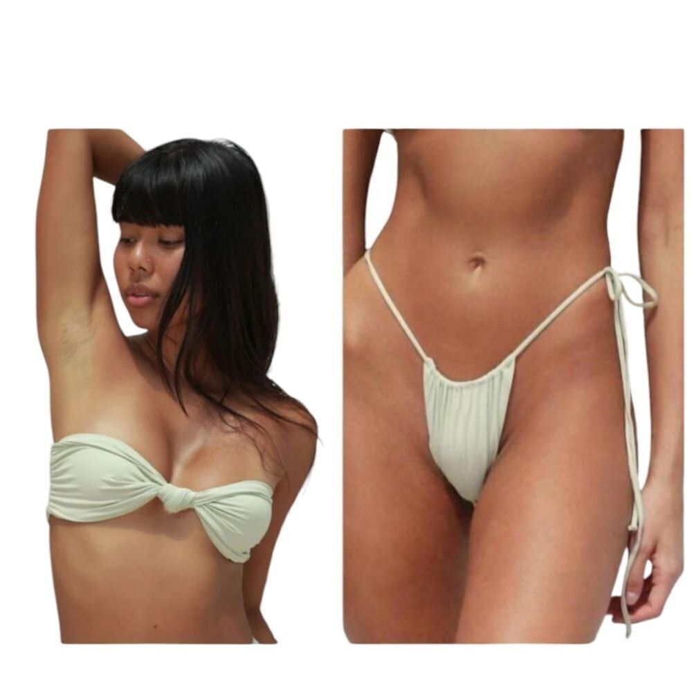 Nwt Stone Fox Swim Set Lele Top And River Bottom Aloe Wash Revolve Xl